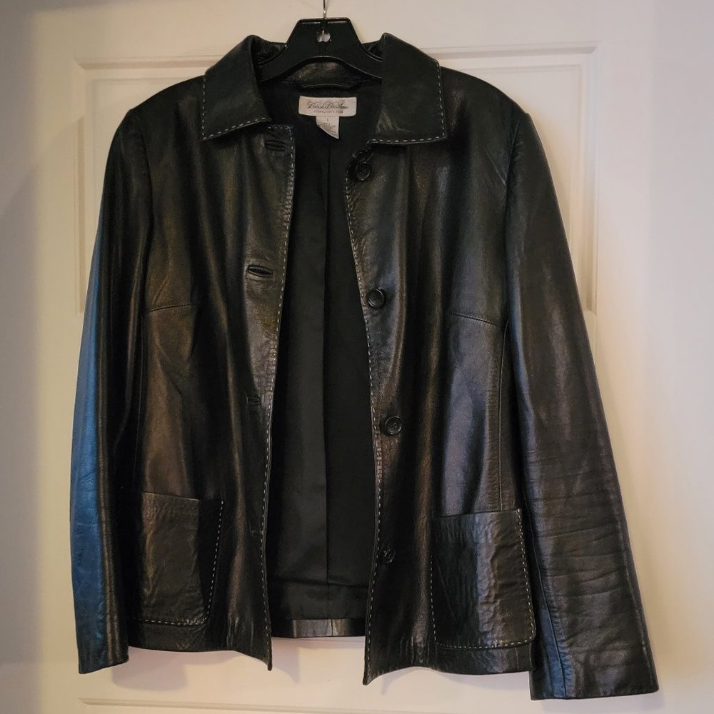 Brooks Brothers Black Leather Jacket